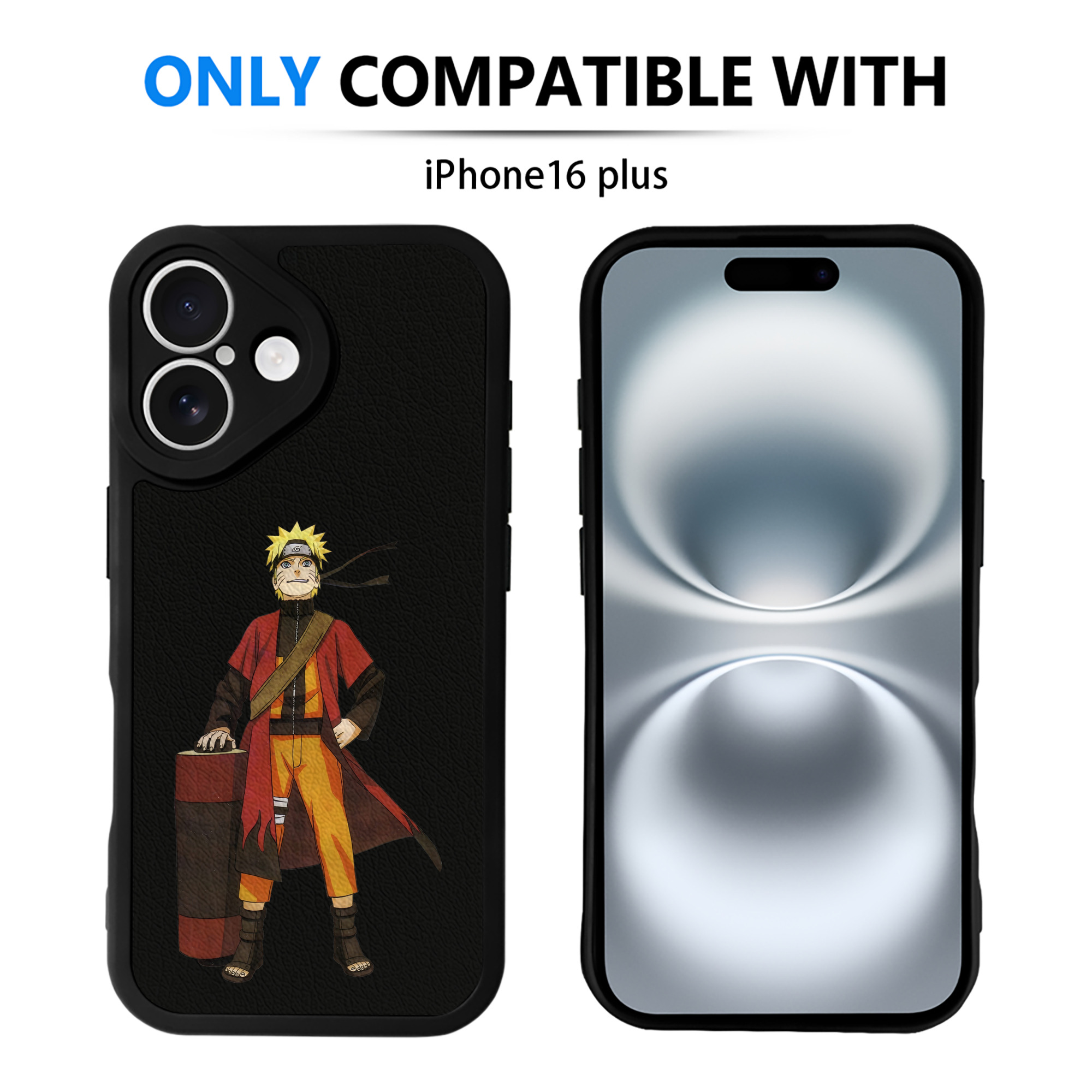 （画像用） NARUTO -ナルト- うずまき ナルト Uzumaki Naruto 【iPhone 16シリーズ対応】シリコンスマホケース（レザー調） 材質：シリコン